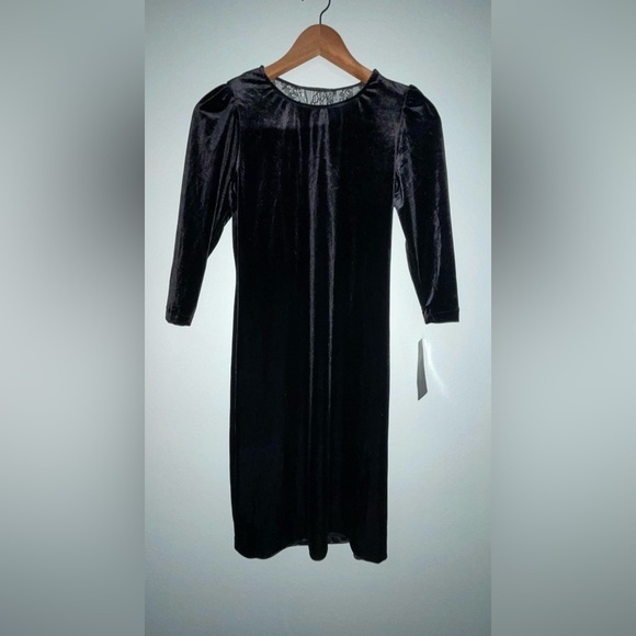 NWT Zara Black Velvet & Lace Party Dress Size Medium - Picture 4 of 8